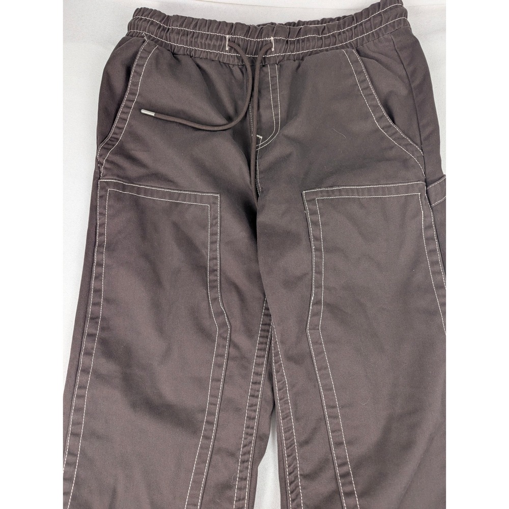 True Religion Vinny Ultra Baggy Cargo Pants Brown Contrast Stitch Size 28 Unisex - Picture 3 of 15